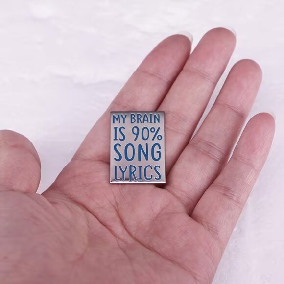 My Brain is 90% Song Lyrics Collectible Enamel Pin NEW! 122A6 - Picture 6 of 6